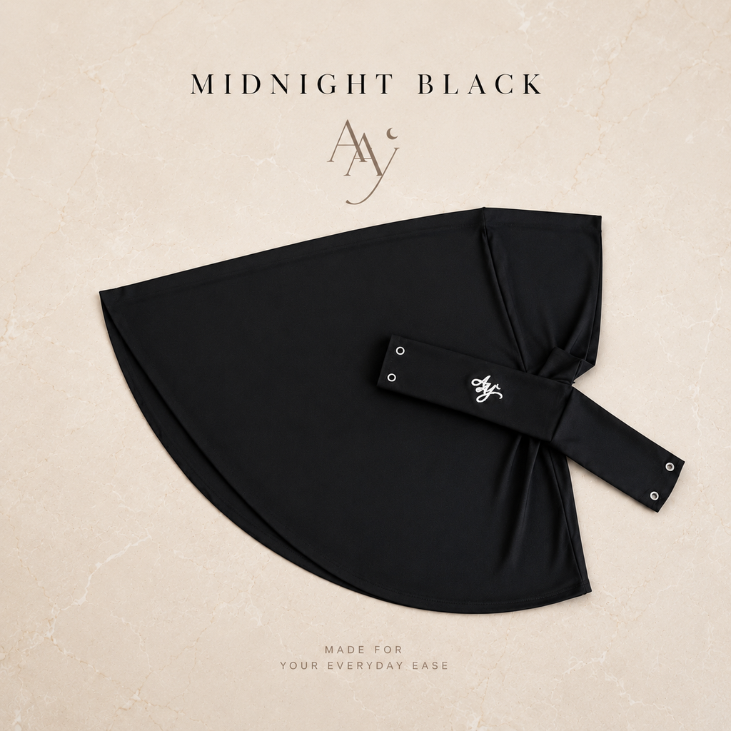AAY Ease Signature Instant Hijab - Midnight Black