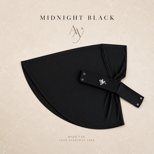 AAY Ease Signature Instant Hijab - Midnight Black